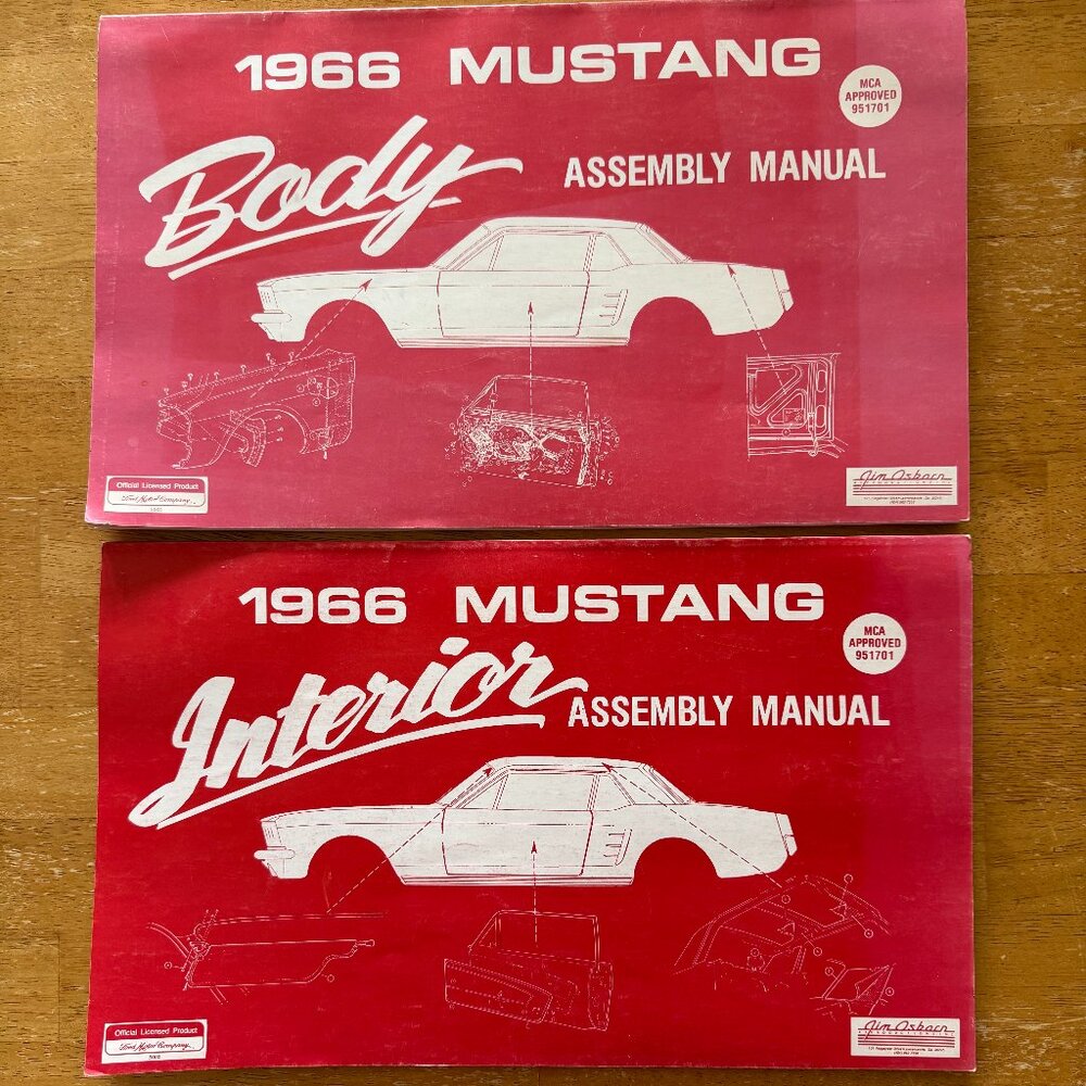 1966 Mustang Body & Interior Assembly Manual Shop Illustrated A-M-0011 A-M-0012